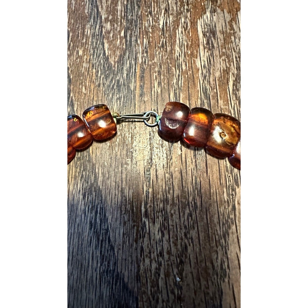 Vintage Baltic Amber Cleopatra Necklace 49 Pcs UV Tested Genuine Cognac 17" - Picture 2 of 11